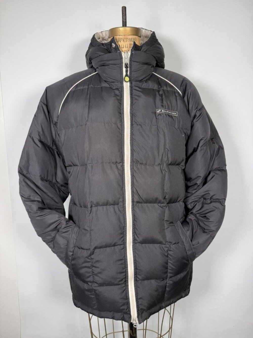 Vintage Y2K Balenciaga Sports Reversible Long Puffer Jacket